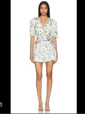 Revolve MISA LOS ANGELES Narcissa Short-Sleeve V-Neck Mini Dress